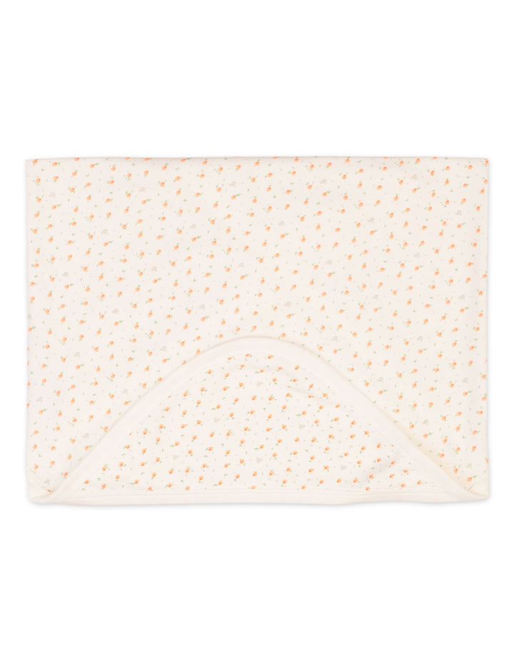 Baby Girls Wrapping Sheet Bambies Peach Floral Printed Off White at Zubaidas Official Pakistan