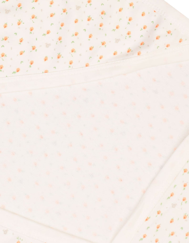 Baby Girls Wrapping Sheet Bambies Peach Floral Printed Off White at Zubaidas Online Pakistan