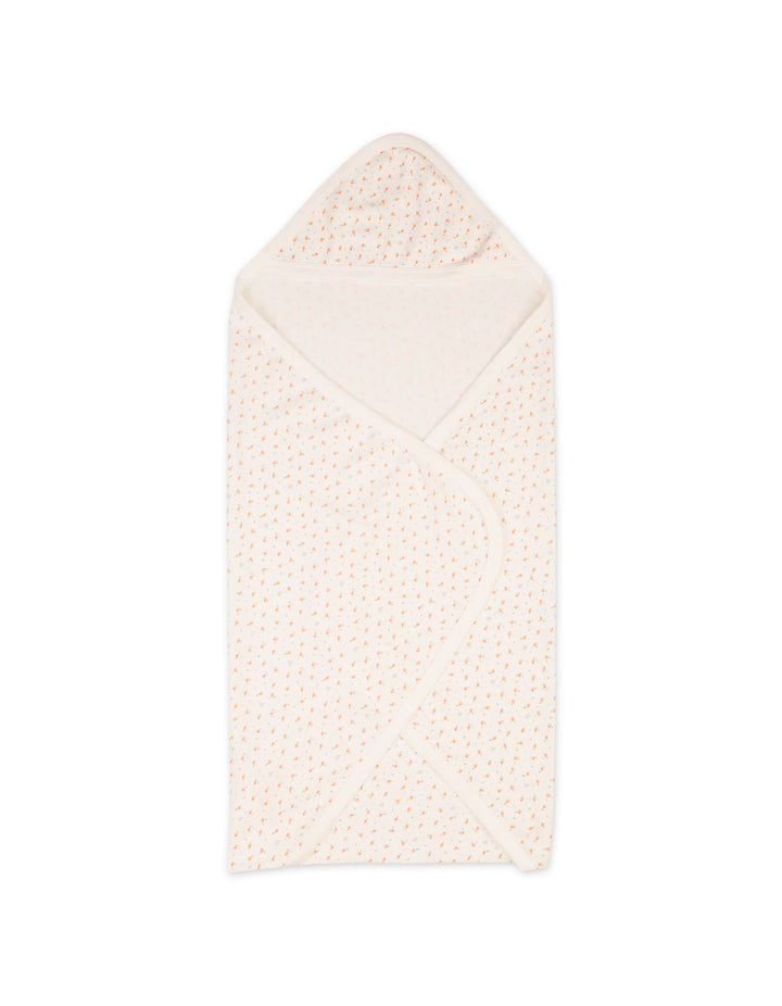 Baby Girls Wrapping Sheet Bambies Peach Floral Printed Off White at Zubaidas