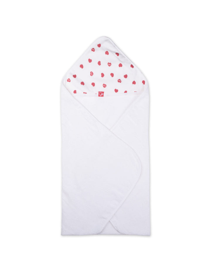 Baby Hooded Bath Towel Pack of 2 I Love MaMa and PaPa White at Zubaidas Best Online Baby and Kids Store in Pakistan