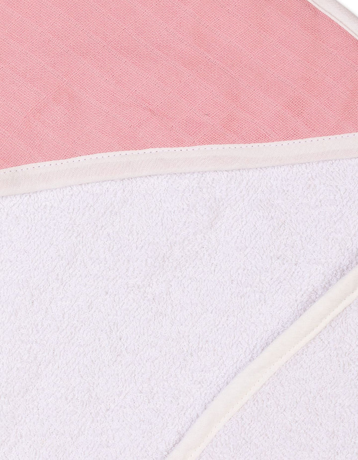 Baby Hooded Bath Towels Bambies Pink and White at Zubaidas Pakistan