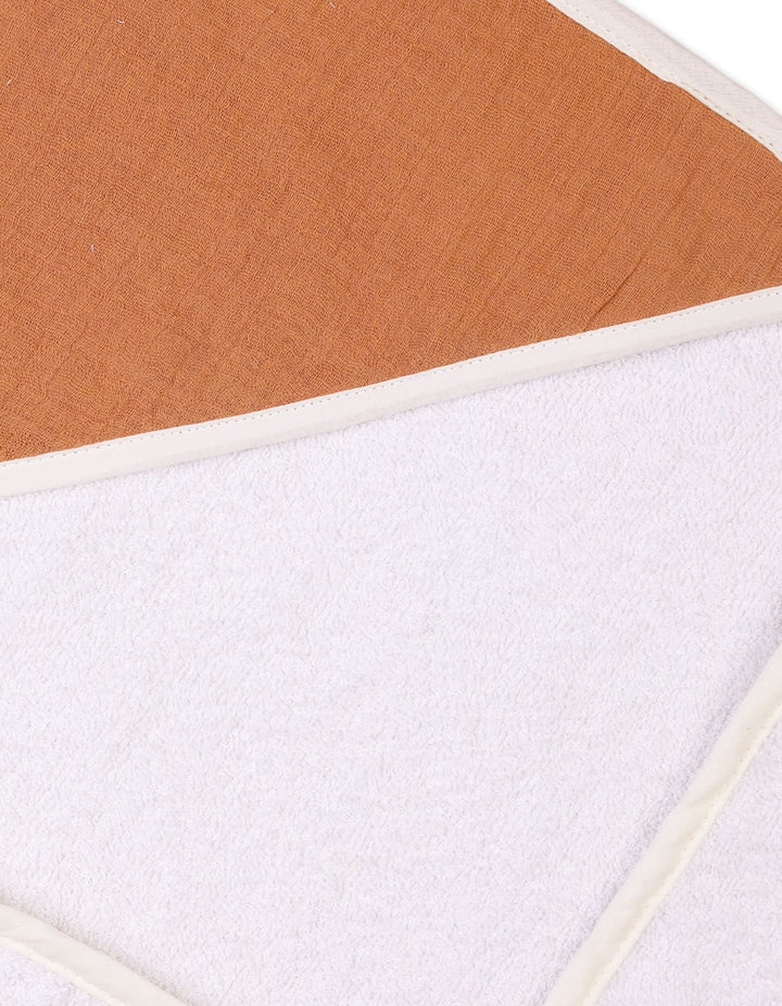 Baby Hooded Bath Towels Bambies Rust and White at Zubaidas Pakistan