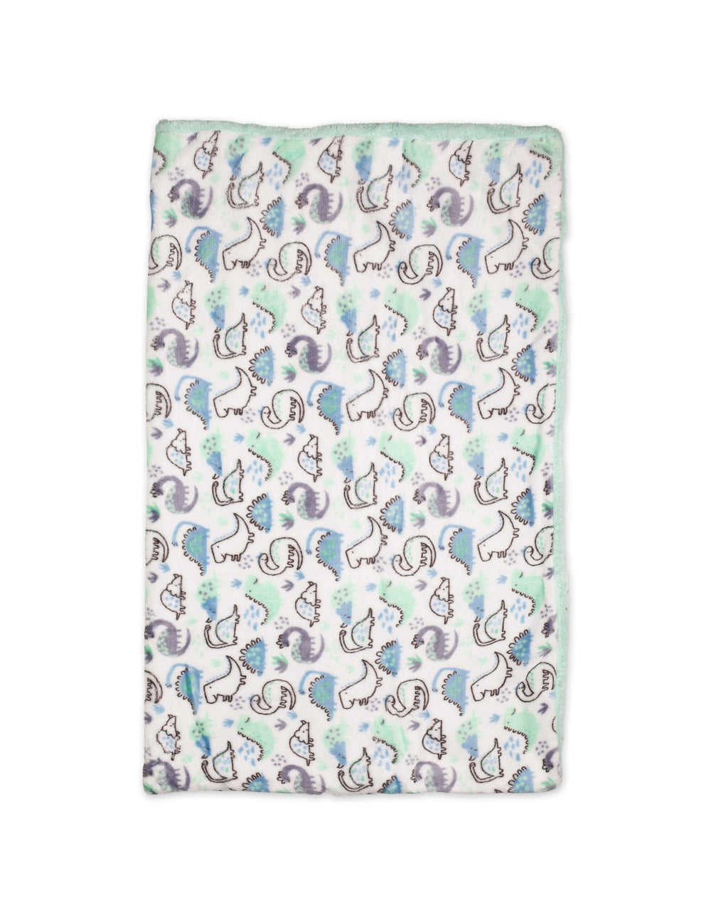 Baby Hooded Swaddle Blanket Dino White and Mint Green at Zubaidas Official Pakistan