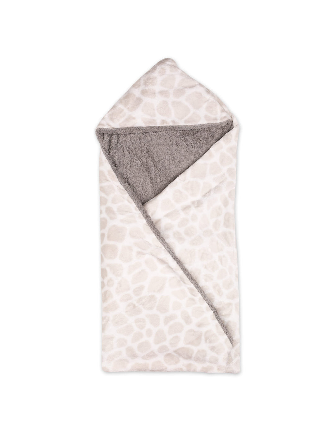 Baby Hooded Swaddle Blanket Giraffe Print Grey and Dark Grey at Zubaidas