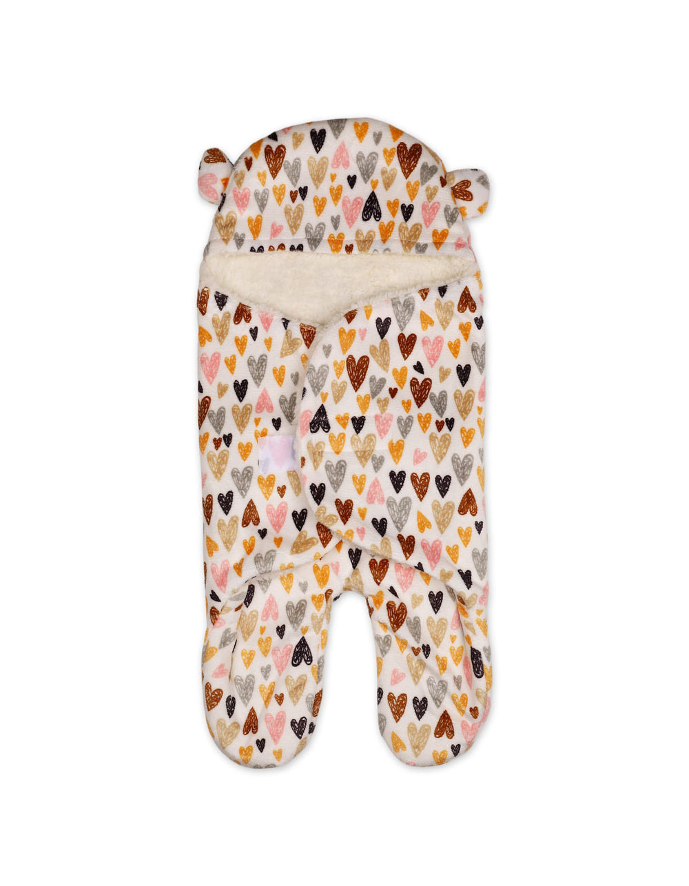 Baby Hooded Swaddle Heart Multicolor and White at Zubaidas Official Pakistan