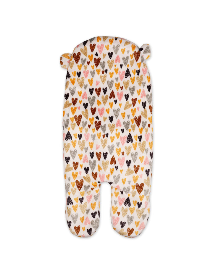 Baby Hooded Swaddle Heart Multicolor and White at Zubaidas Online Pakistan