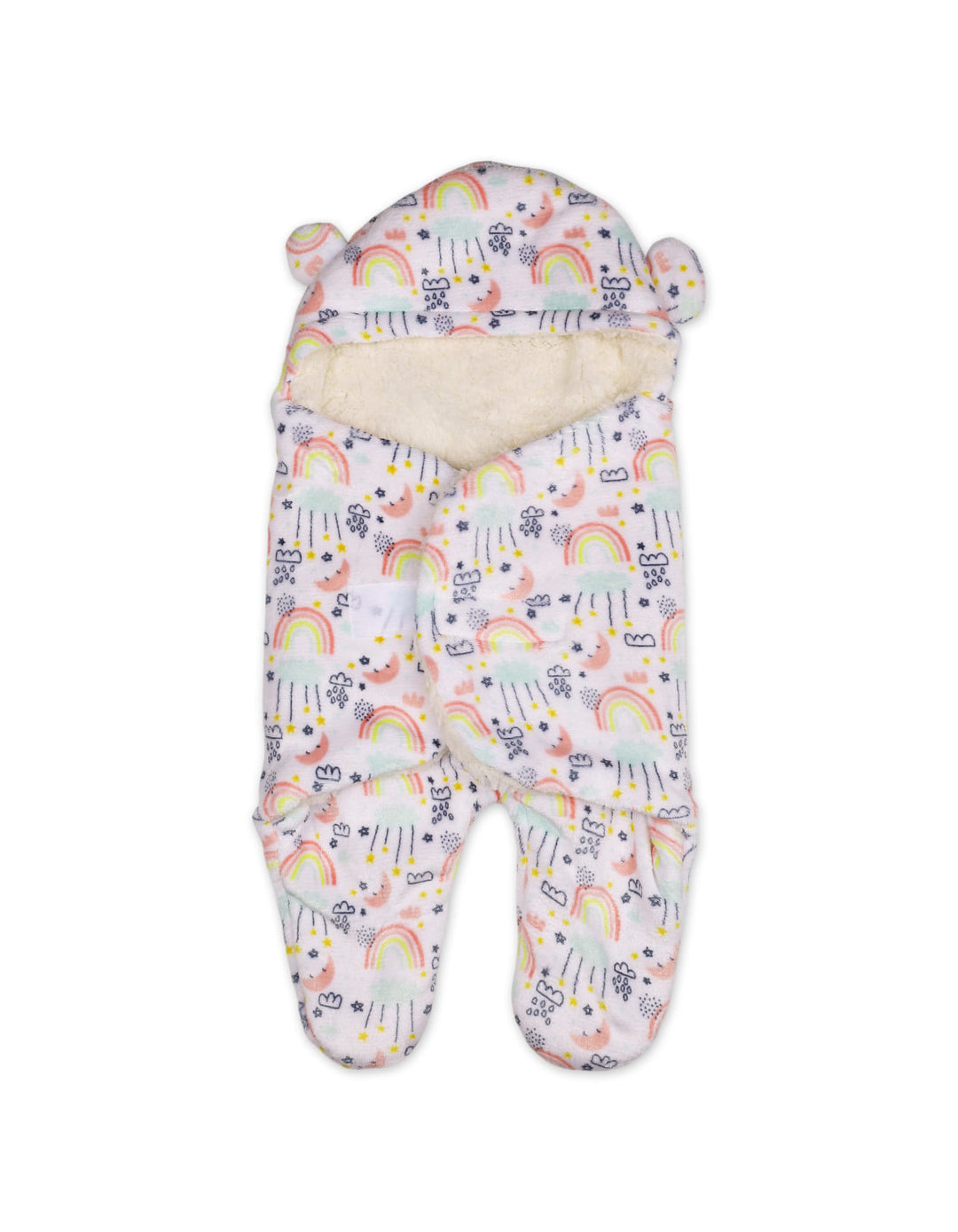 Baby Hooded Swaddle Rainbow and Cloud Multi and White at Zubaidas Official Pakistan