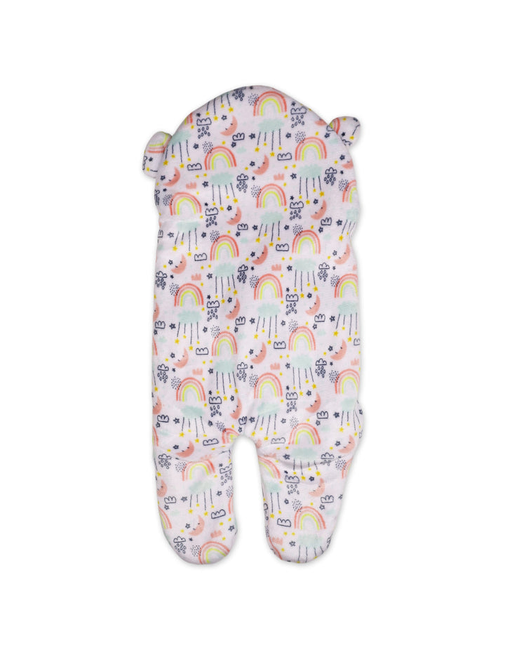 Baby Hooded Swaddle Rainbow and Cloud Multi and White at Zubaidas Online Pakistan
