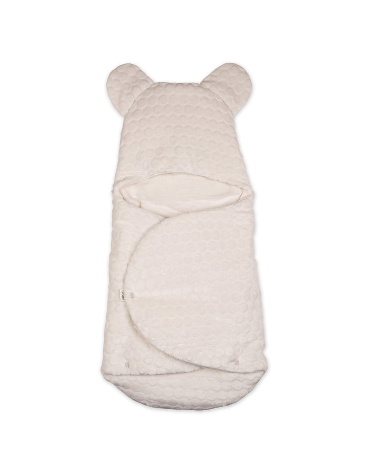 Baby Hooded Swaddle Wrap Bubbles White at Zubaidas