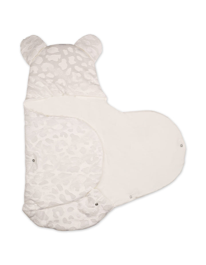 Baby Hooded Swaddle Wrap Leopard White at Zubaidas Online Pakistan