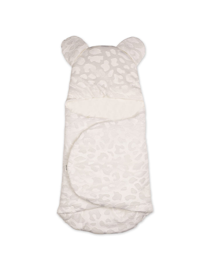 Baby Hooded Swaddle Wrap Leopard White at Zubaidas
