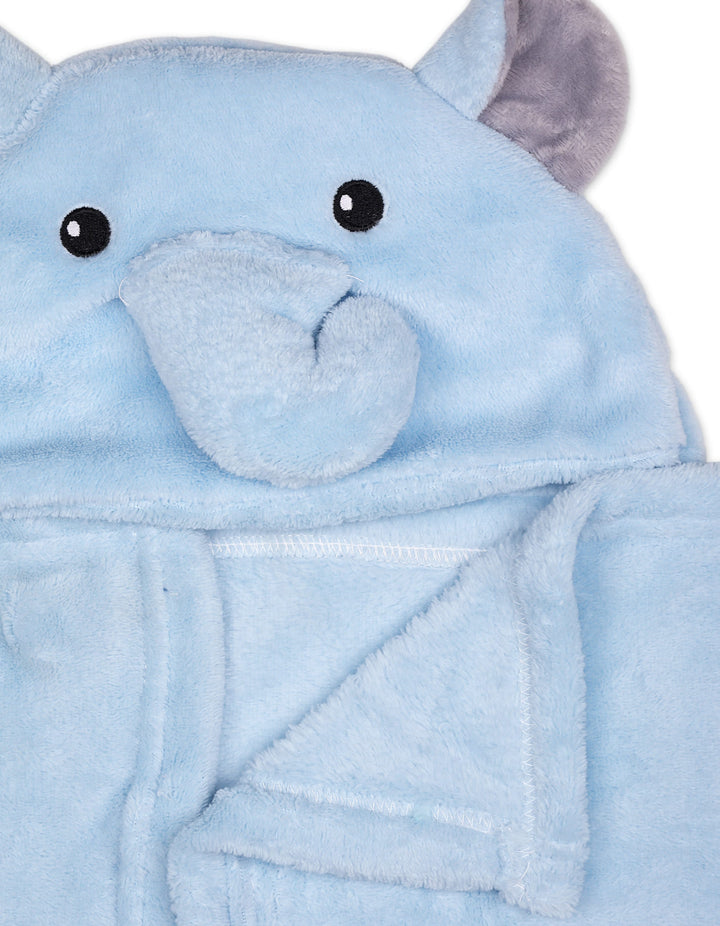 Baby Hooded Wrapping Blanket Elephant Light Blue at Zubaidas Official Pakistan