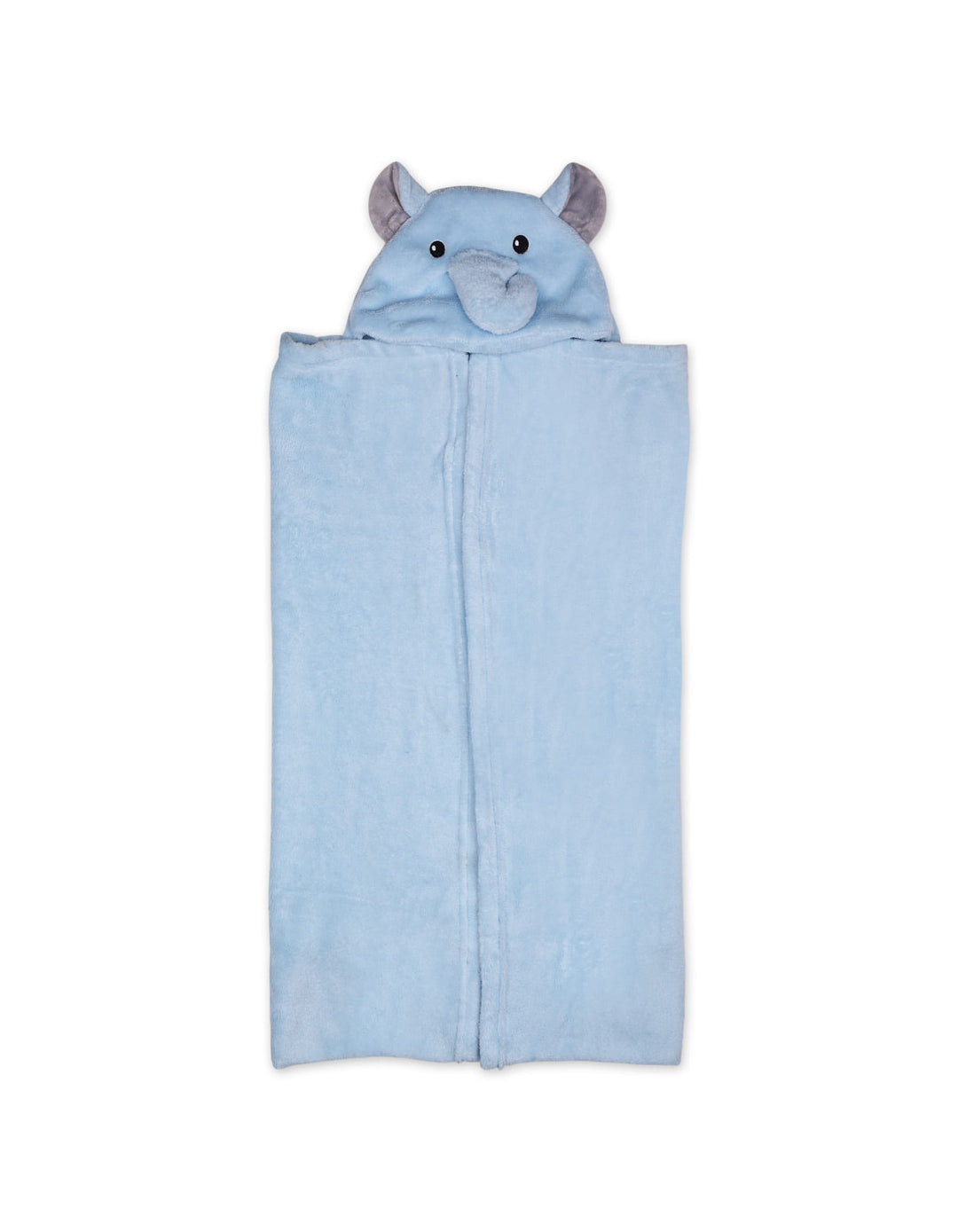 Baby Hooded Wrapping Blanket Elephant Light Blue at Zubaidas