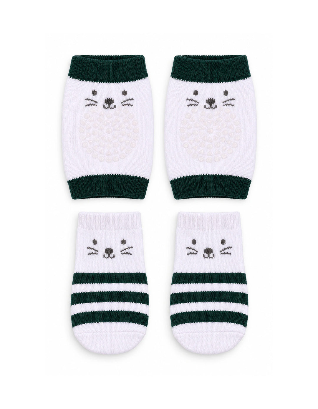 Baby Knee Pads and Socks Dark Green at Zubaidas