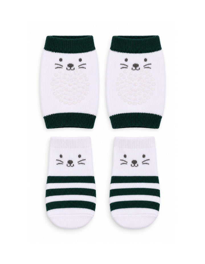 Baby Knee Pads and Socks Dark Green at Zubaidas