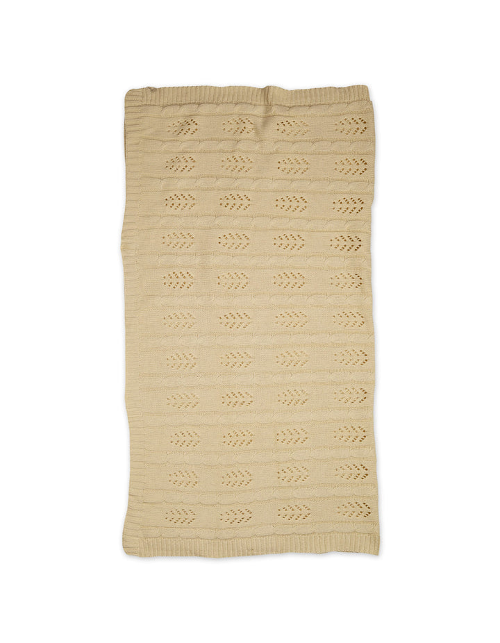 Baby Knit Blanket Leaf Beige at Zubaidas Online Pakistan