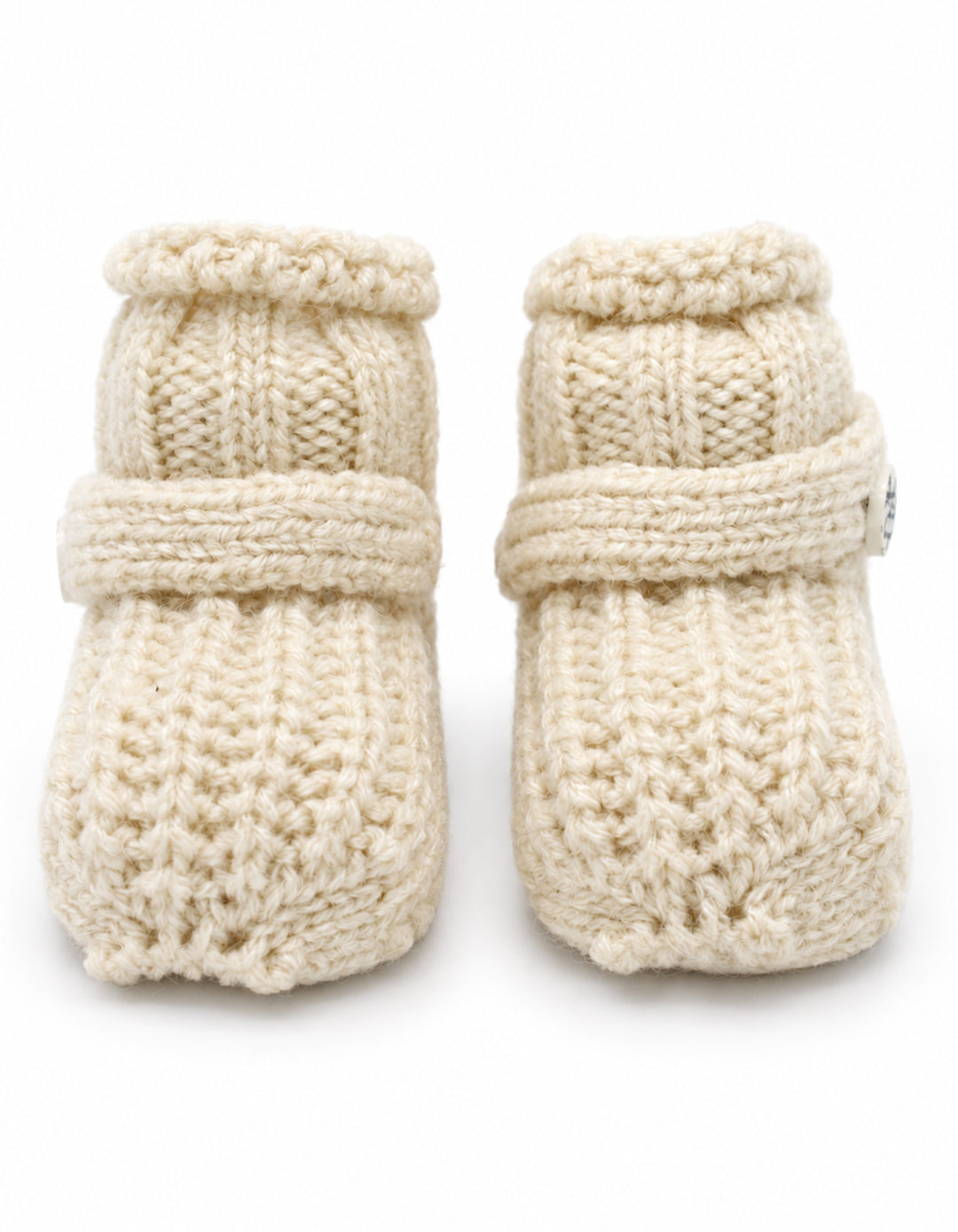 Baby Knitted Booties with Decorative Button Cream at Zubaidas Official Pakistan