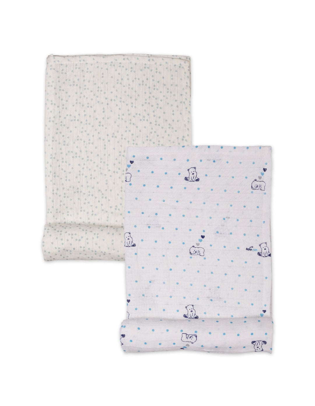 Baby Muslin Sheets Pack of 2 Bambies Bear and Dots at Zubaidas