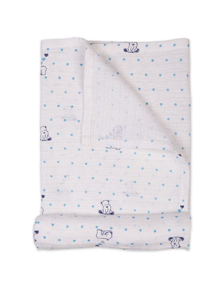 Baby Muslin Sheets Pack of 2 Bambies Bear and Dots at Zubaidas Official Pakistan