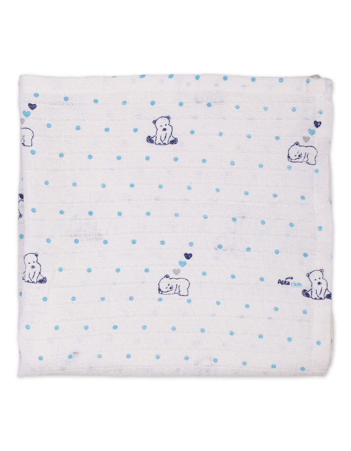 Baby Muslin Sheets Pack of 2 Bambies Bear and Dots at Zubaidas Best Online Baby Store in Pakistan
