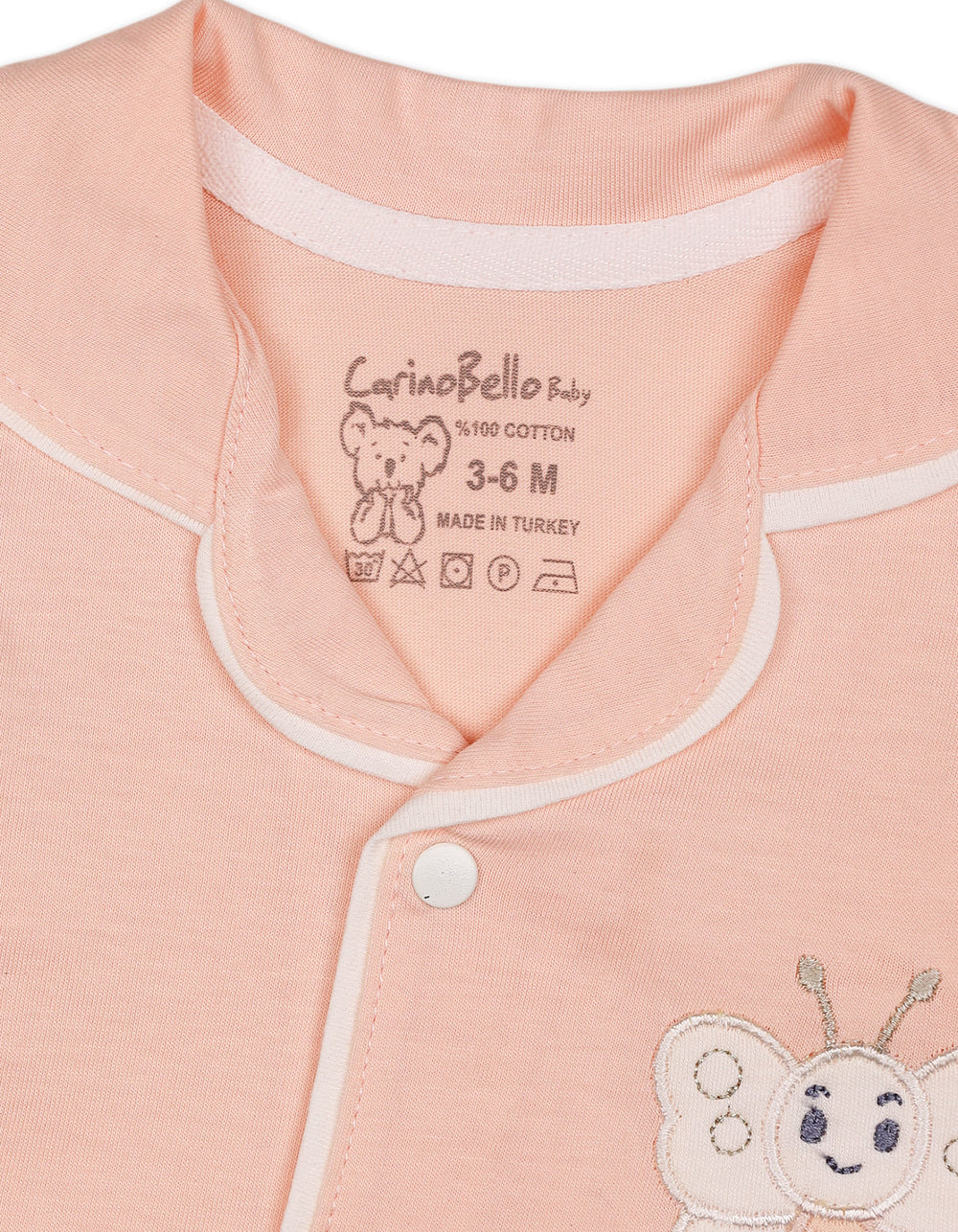 Baby Night Suit 2 Pcs Embroidered Butterfly Peach at Zubaidas Official Pakistan