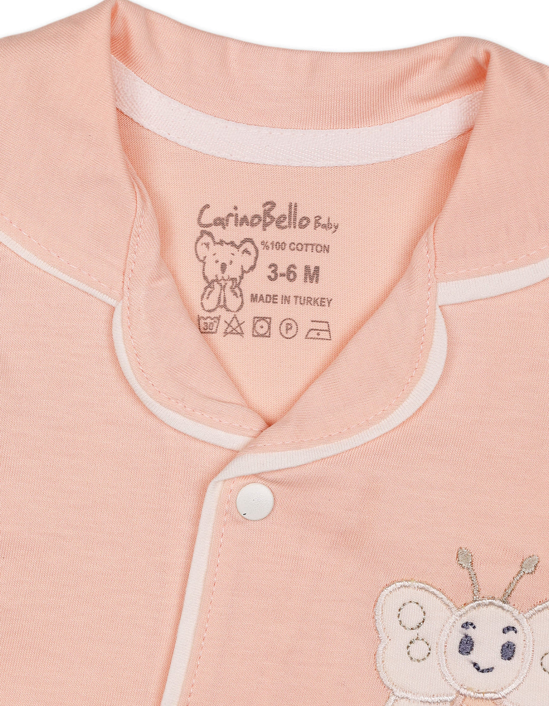 Baby Night Suit 2 Pcs Embroidered Butterfly Peach at Zubaidas Official Pakistan