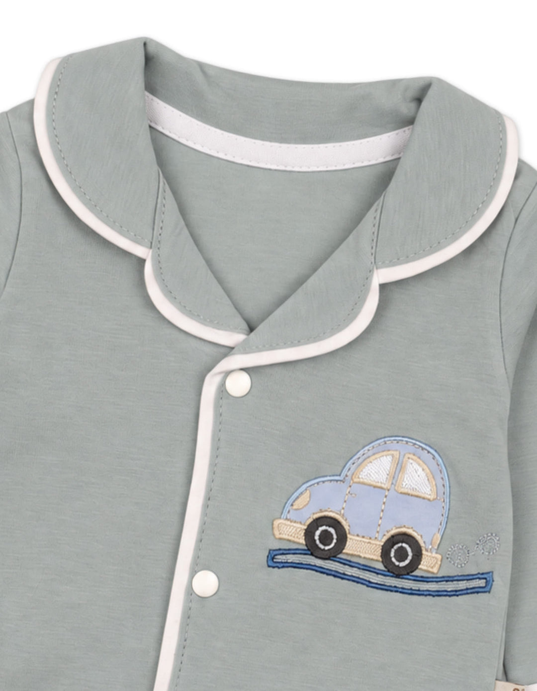 Baby Night Suit 2 Pcs Embroidered Car Green at Zubaidas Official Pakistan