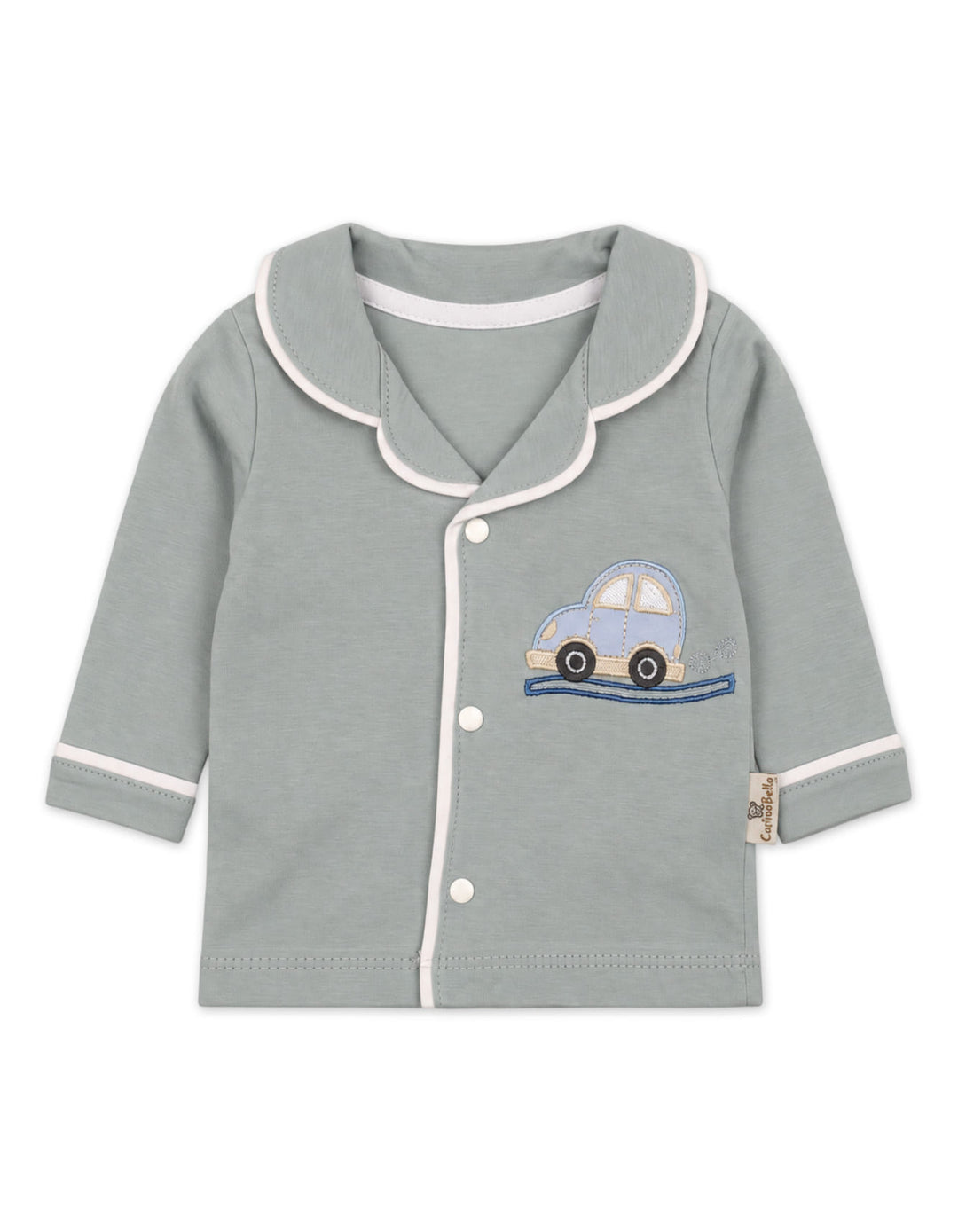 Baby Night Suit 2 Pcs Embroidered Car Green at Zubaidas Online Pakistan