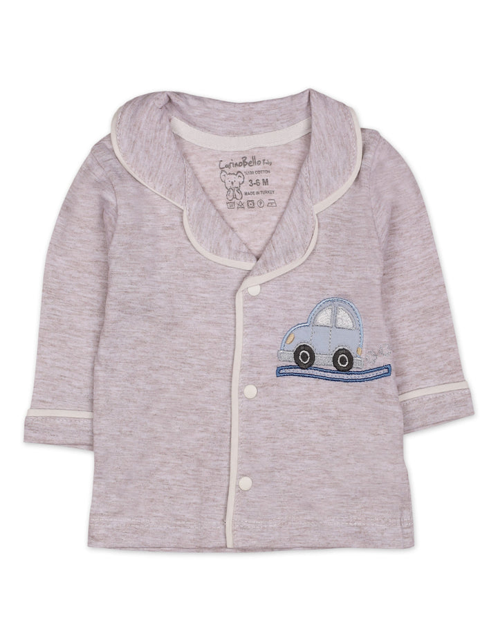 Baby Night Suit 2 Pcs Embroidered Car Light Grey at Zubaidas Online Pakistan