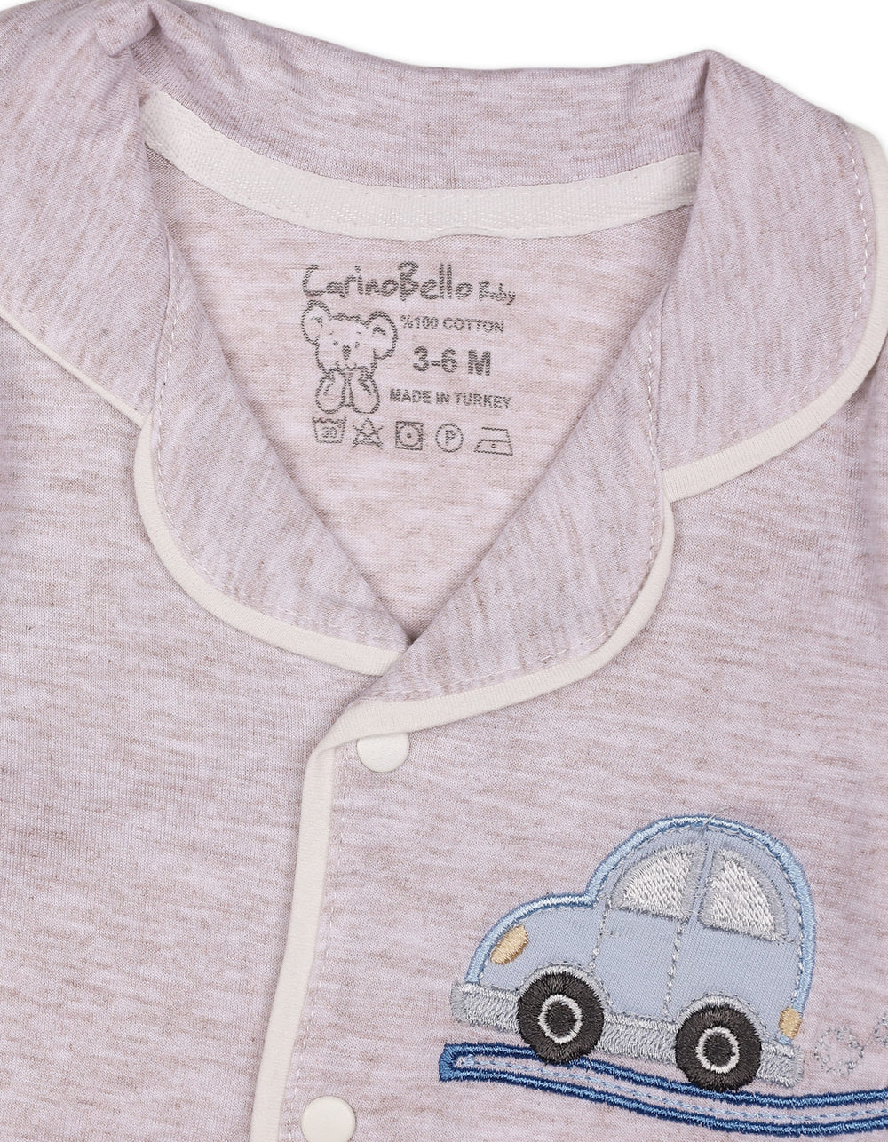 Baby Night Suit 2 Pcs Embroidered Car Light Grey at Zubaidas Official Pakistan