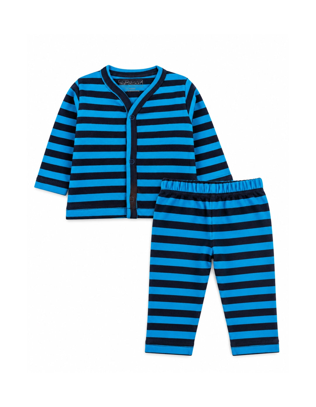 Baby Night Suit Stripes Blue and Black at Zubaidas