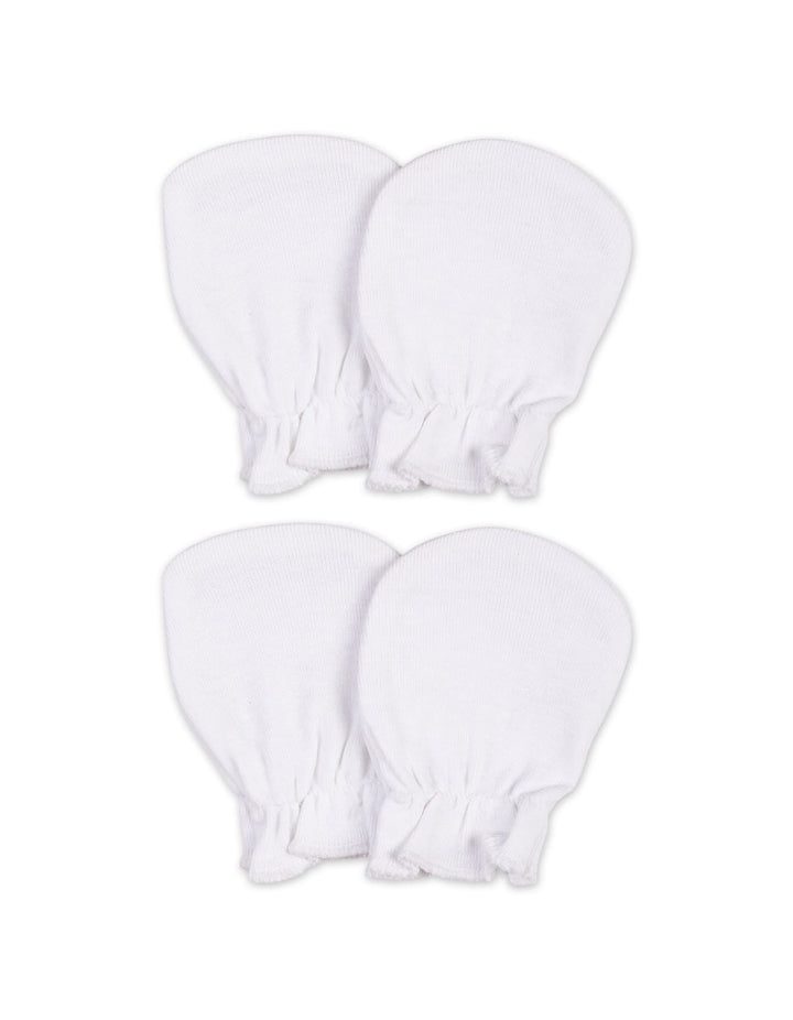 Baby Pack of 2 Mittens Bambies  Plain White at Zubaidas