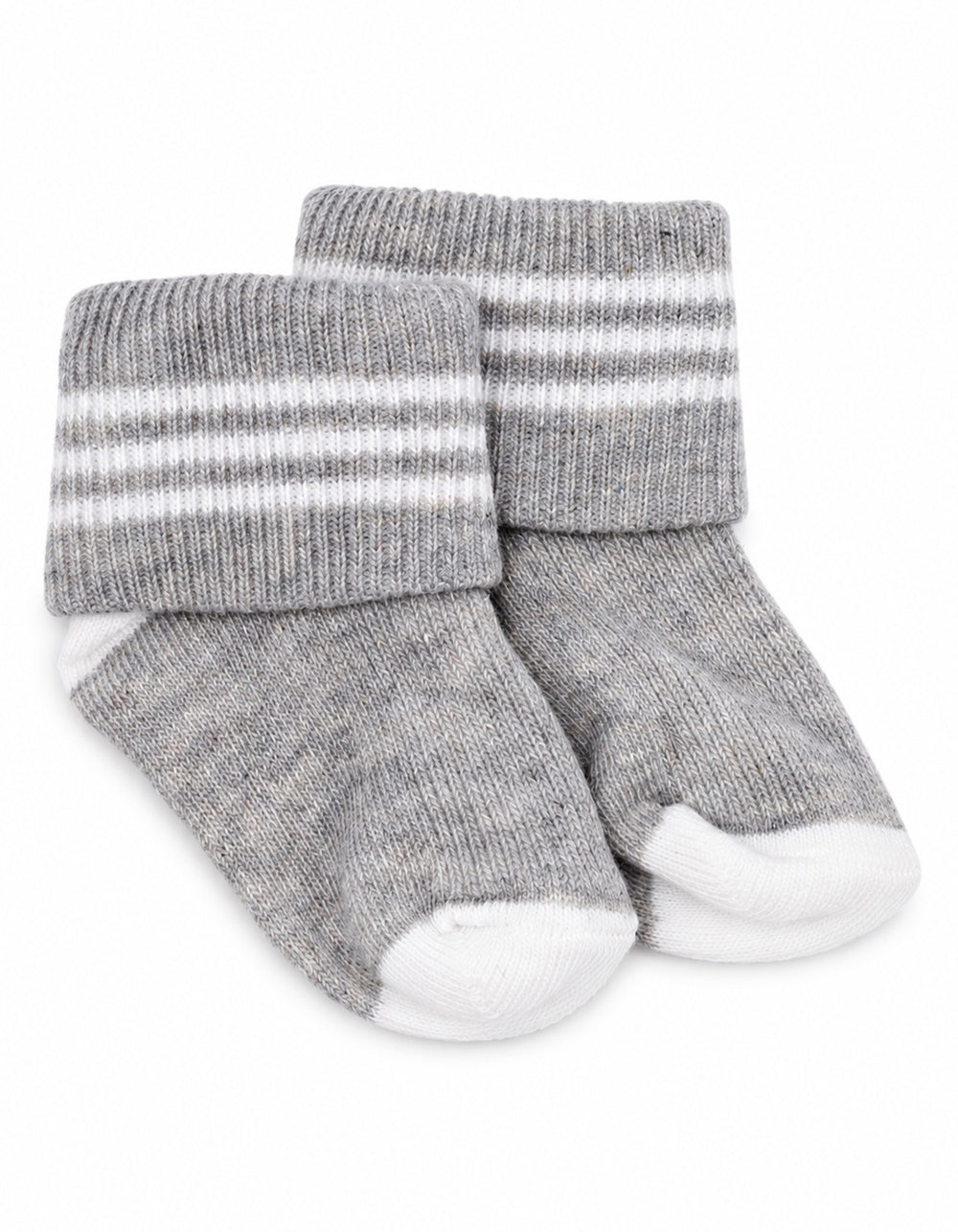 Baby Pack of 3 Socks Striped Grey and White at Zubaidas Official Pakistan