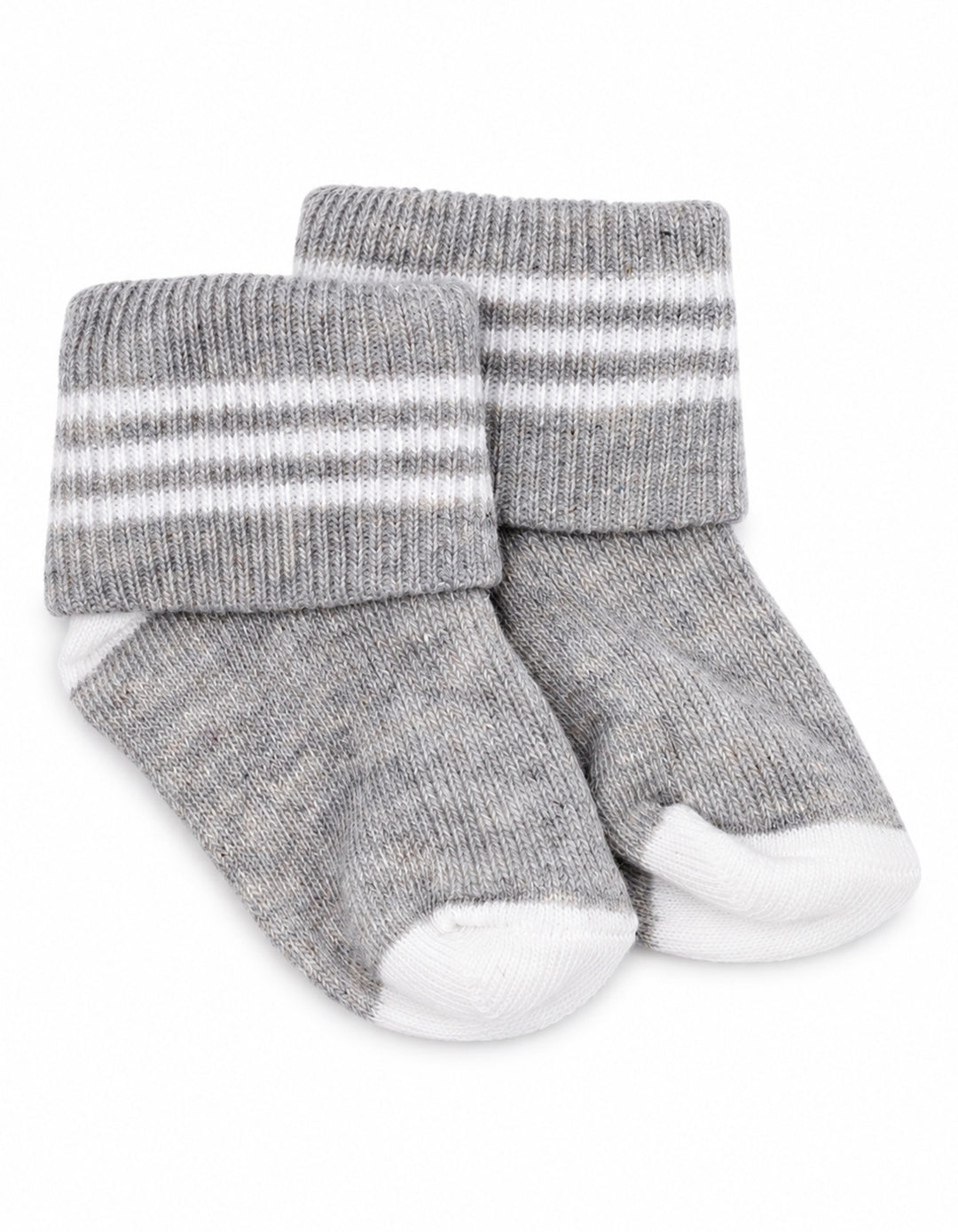 Baby Pack of 3 Socks Striped Grey and White at Zubaidas Official Pakistan