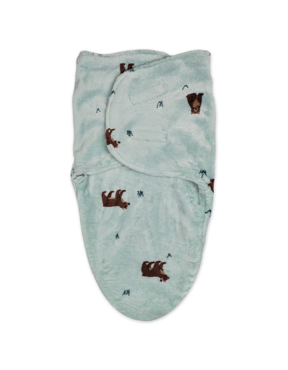 Baby Plush Swaddle Wrap with Velcro Closure Bear Green at Zubaidas Official Pakistan