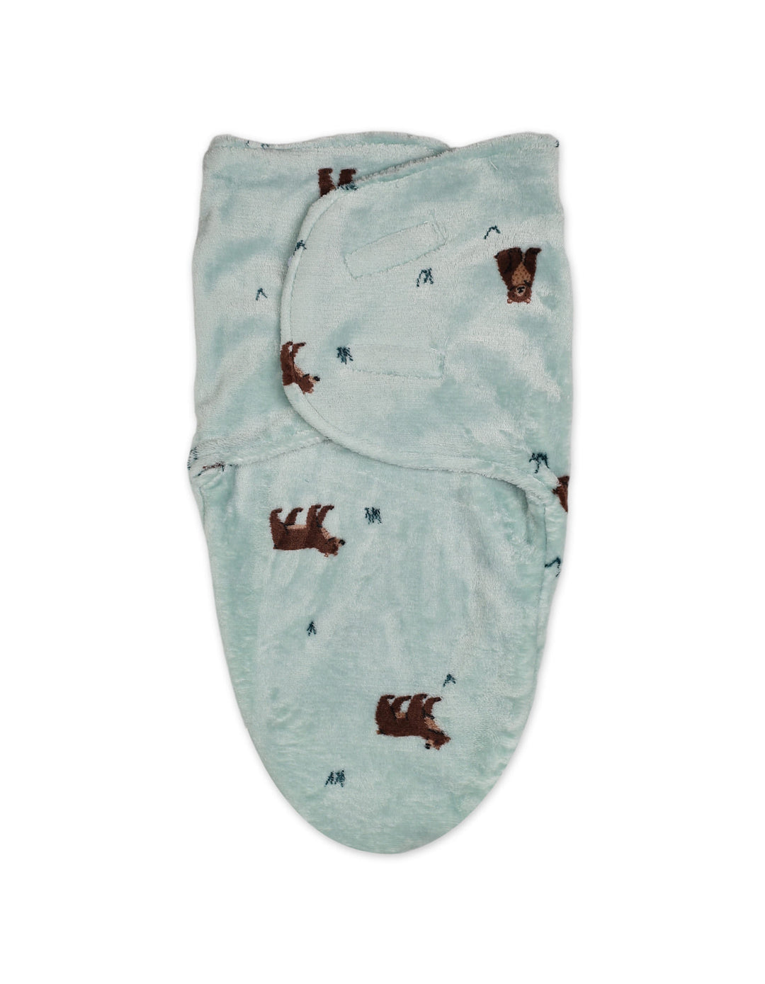 Baby Plush Swaddle Wrap with Velcro Closure Bear Green at Zubaidas Official Pakistan