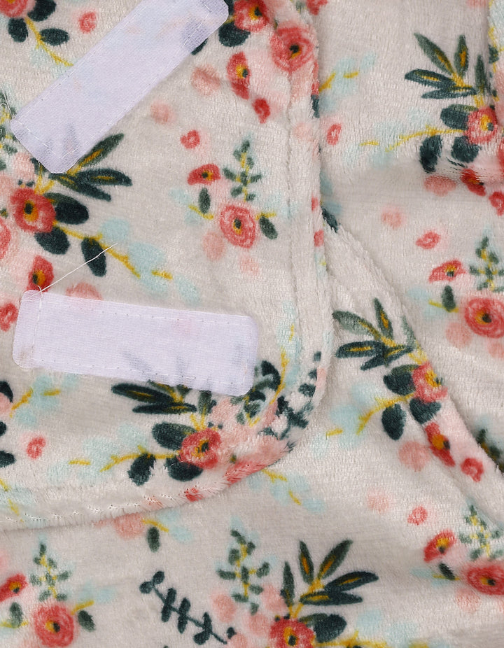 Baby Plush Swaddle Wrap with Velcro Closure Floral Print at Zubaidas Online Pakistan
