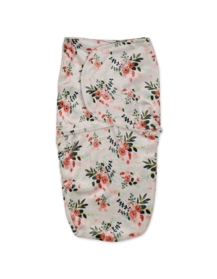 Baby Plush Swaddle Wrap with Velcro Closure Floral Print at Zubaidas Official Pakistan