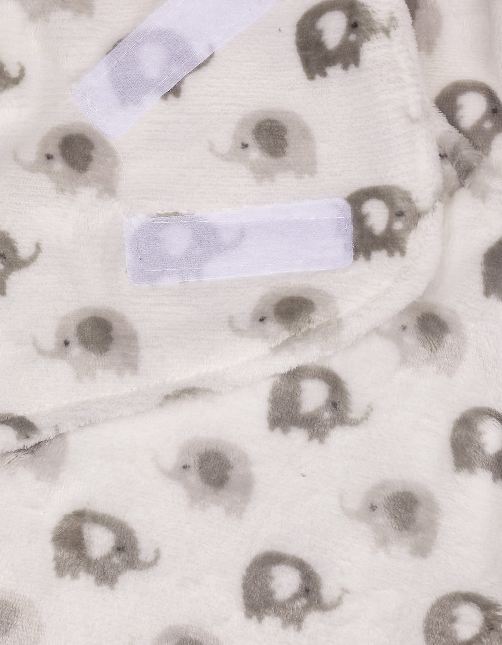 Baby Plush Swaddle Wrap with Velcro Closure Grey Elephants at Zubaidas Online Pakistan