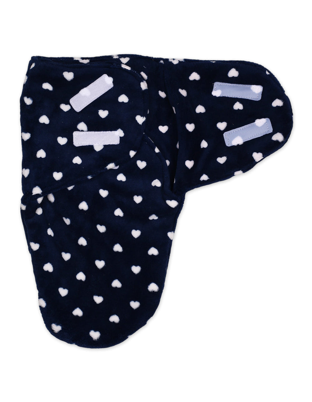 Baby Plush Swaddle Wrap with Velcro Closure Hearts Navy Blue at Zubaidas Official Pakistan