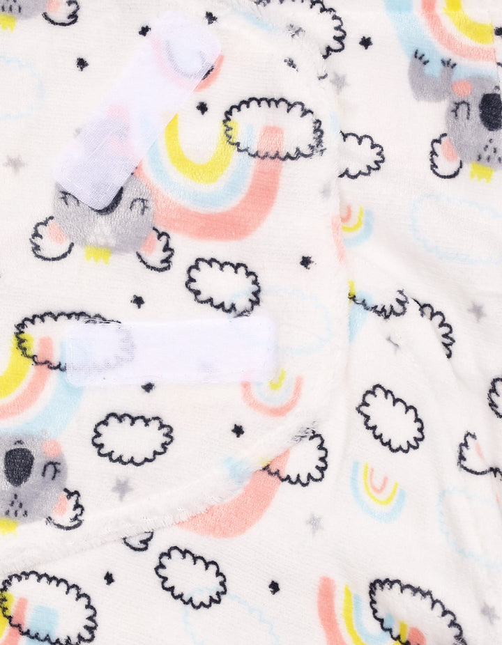 Baby Plush Swaddle Wrap with Velcro Closure Rainbow at Zubaidas Online Pakistan
