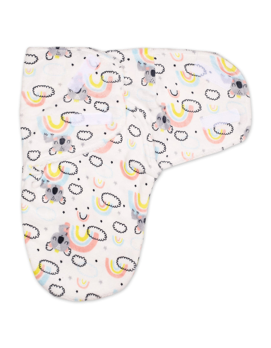 Baby Plush Swaddle Wrap with Velcro Closure Rainbow at Zubaidas
