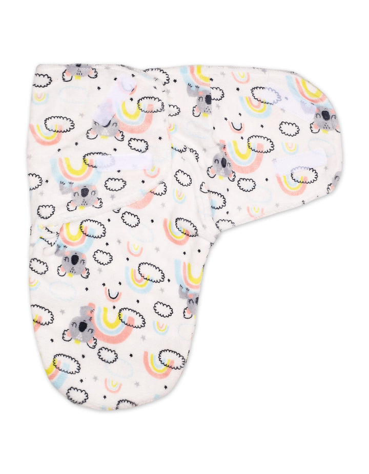 Baby Plush Swaddle Wrap with Velcro Closure Rainbow at Zubaidas