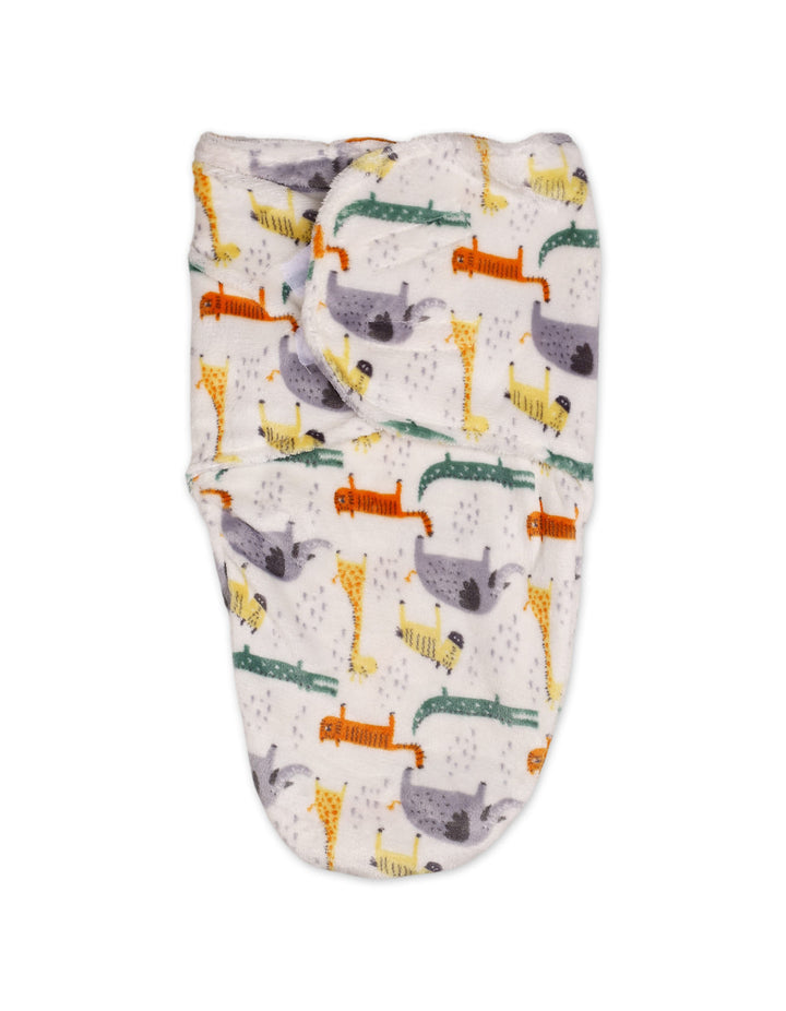 Baby Plush Swaddle Wrap with Velcro Closure Safari at Zubaidas Official Pakistan
