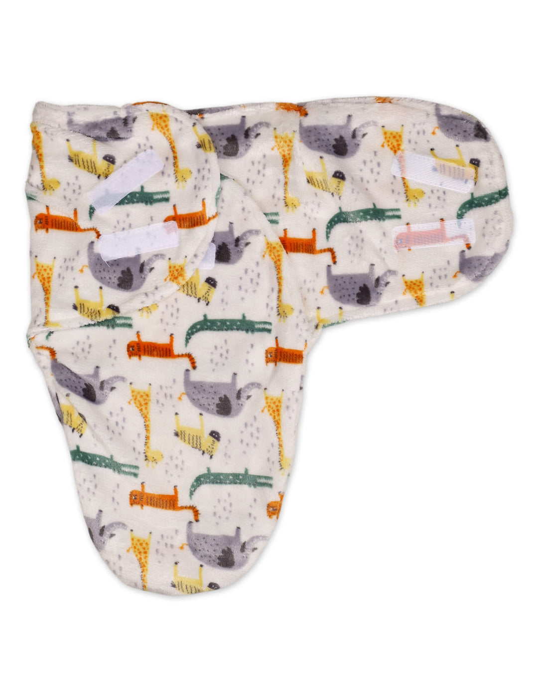 Baby Plush Swaddle Wrap with Velcro Closure Safari at Zubaidas