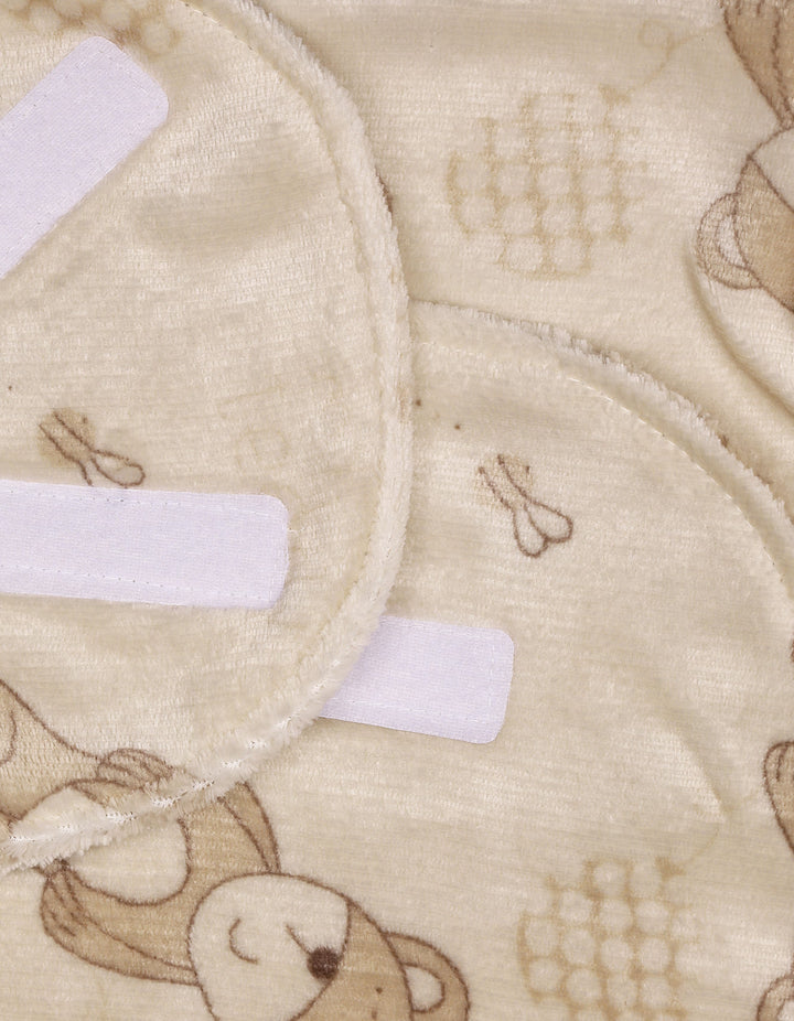 Baby Plush Swaddle Wrap with Velcro Closure Teddy Bear Beige at Zubaidas Official Pakistan