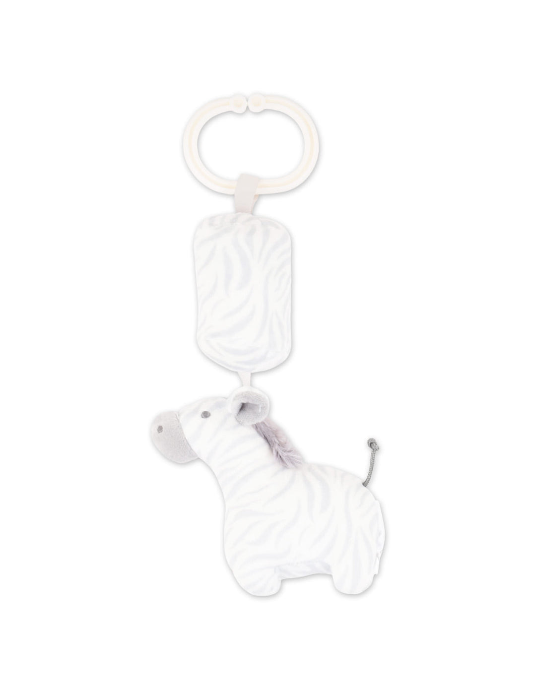 Baby Plush Toy with Hanging Ring Zebra White and Grey at Zubaidas