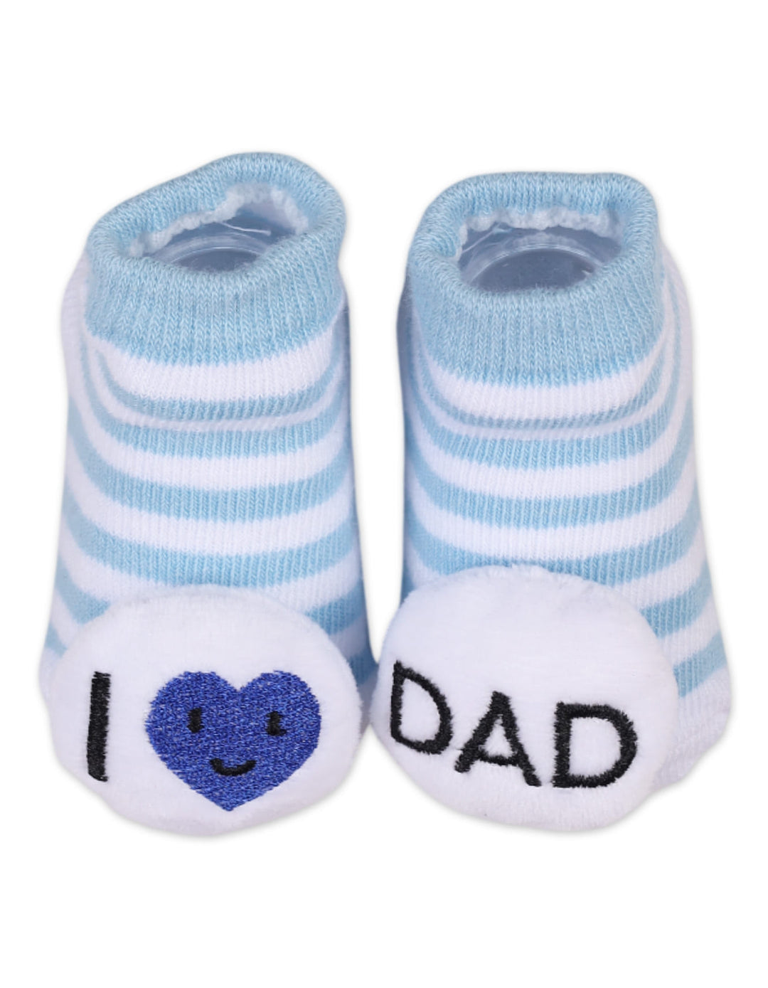 Baby Rattle Booties Stripped I Love Mom and Dad at Zubaidas Oficial Pakistan