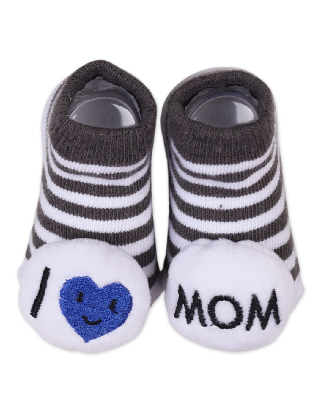 Baby Rattle Booties Stripped I Love Mom and Dad at Zubaidas Online Pakistan