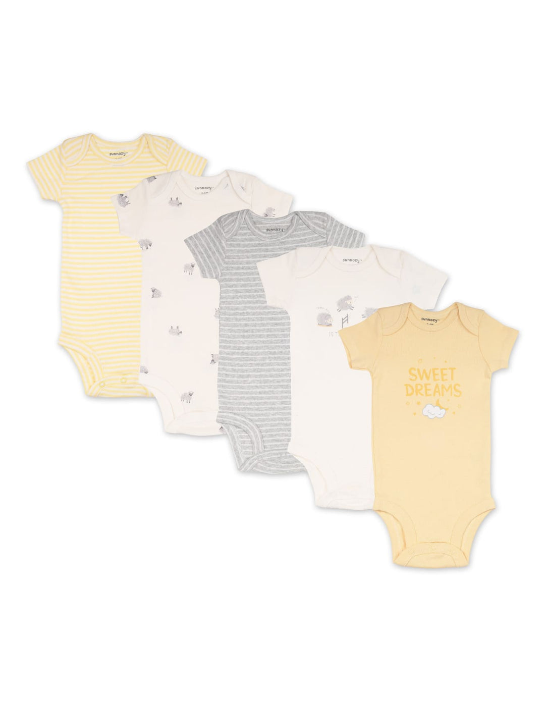 Baby Short Sleeve Bodysuits Pack of 5 Sweet Dreams at Zubaidas